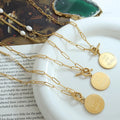 Beimai OEM Halskette OT Buckle English Letters 18k Gold Plated Stainless Steel Sweater Chain Necklace