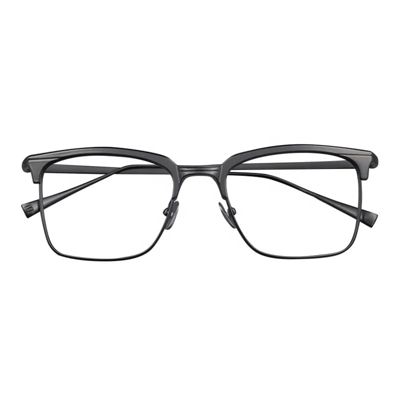 Custom Design Stylish square Optical Frame  Titanium Vintage Retro Ready Stock Metal Eyeglasses Frames for Men