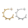 Wholesale Stainless Steel Half Hoop Beads Charm Gold Plated Earrings Jewelry for Women China Manufacturer Factory Supplier