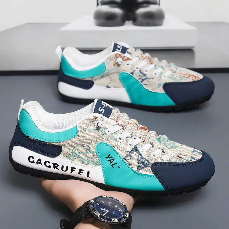 Cross-Border Korean-Style Men's Sneakers Soft Sole Breathable Comfort Casual Running Shoes for Students Street Wear Fashion