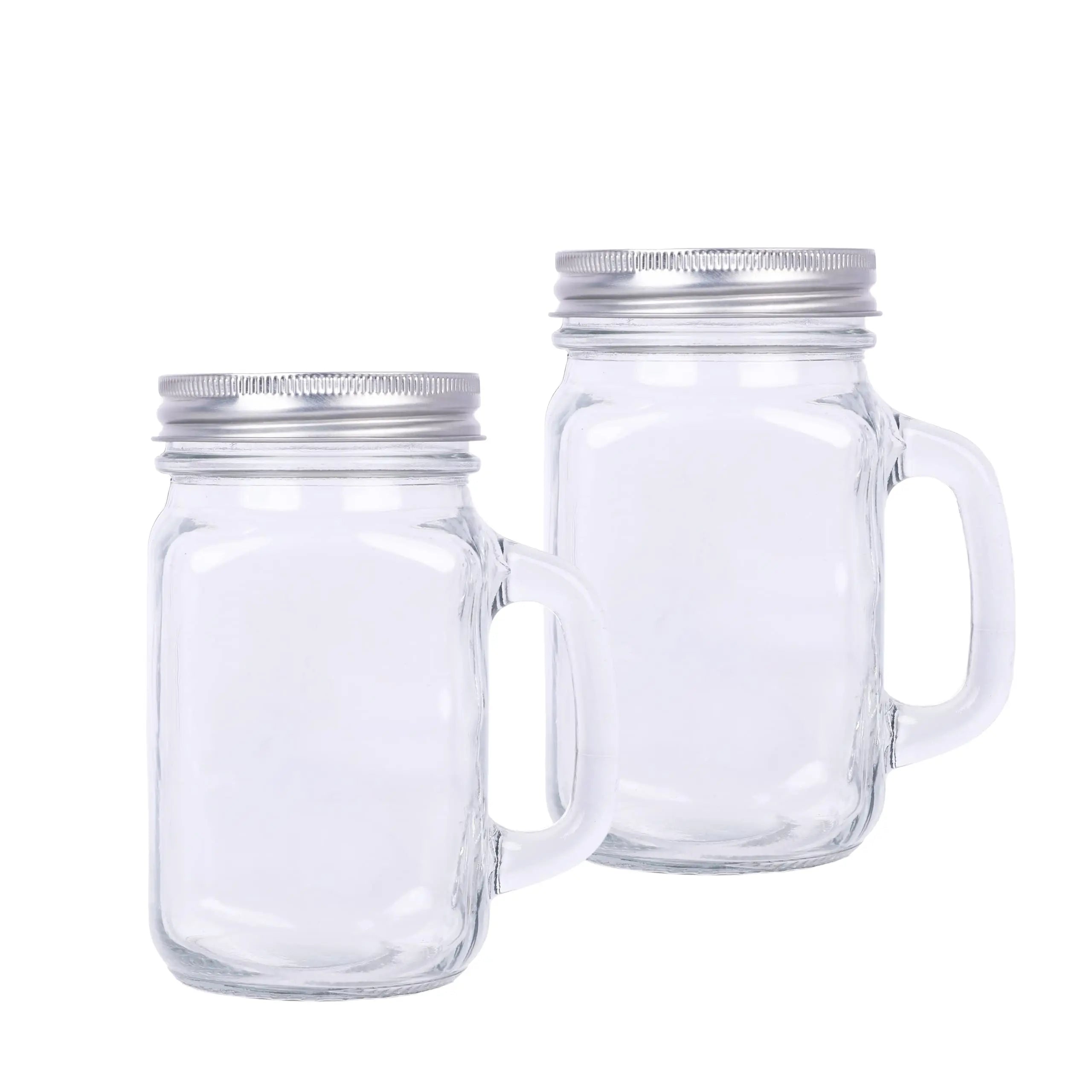 Custom 16oz Sublimation Glass Mason Jars with Handle Transparent Clear DIY Kitchen Food Storage Sublimation Glass Jar