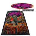 Custom Iron on Woven Patch Brand Logo Badge Applique Purple Metallic Thread Clothes Patch Jackets Patches