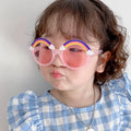 2021 Hot Selling Fashion Girls Shade Cute Rainbow Children Sun Glasses UV400 Round Kids Sunglasses