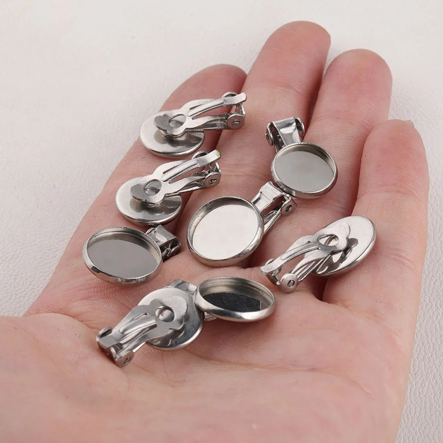 Stainless Steel Based 12mm Clip on Pads Back Earrings Components for DIY Earrings Making