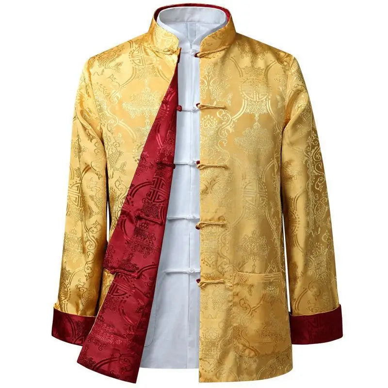 China New Year Plus Size Traditional Chinese Clothing Jackets for Men Tang Dragon Shirt
