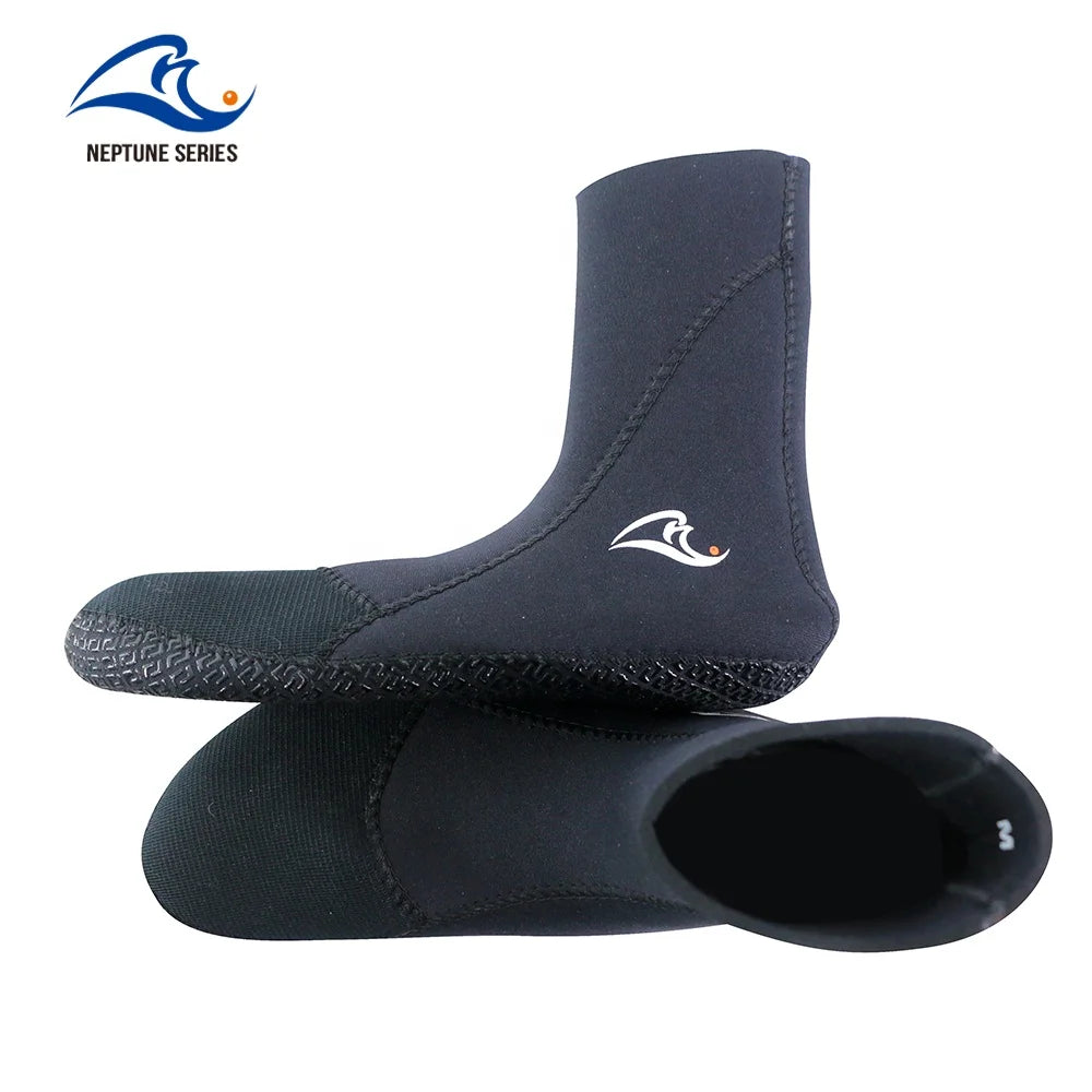 Unisex Water Sports Diving Boots 5mm Neoprene Anti-Slip Swim Surfing Custom Thickness Black