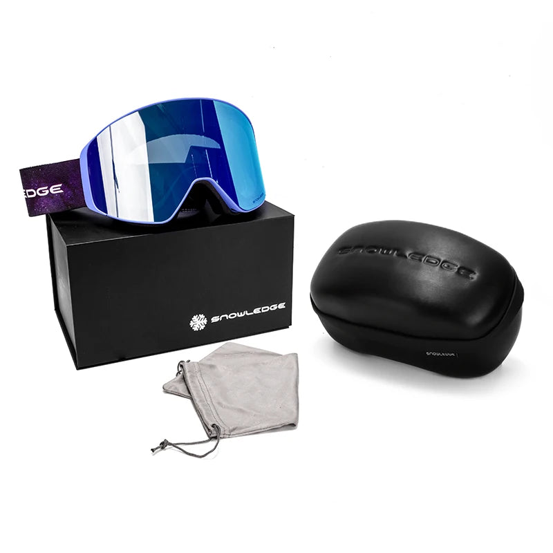 2024 Hot Sell Sports Eyewear Magnetic Anti-Fog Ski Goggles with Double Layer Polarized Lens UV400 Snowboard Goggles