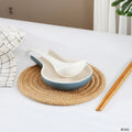 Custom logo Chopstick and Spoon Cooking Utensil Holder Kitchen Dining Table Ceramic Spoon Rest Holder
