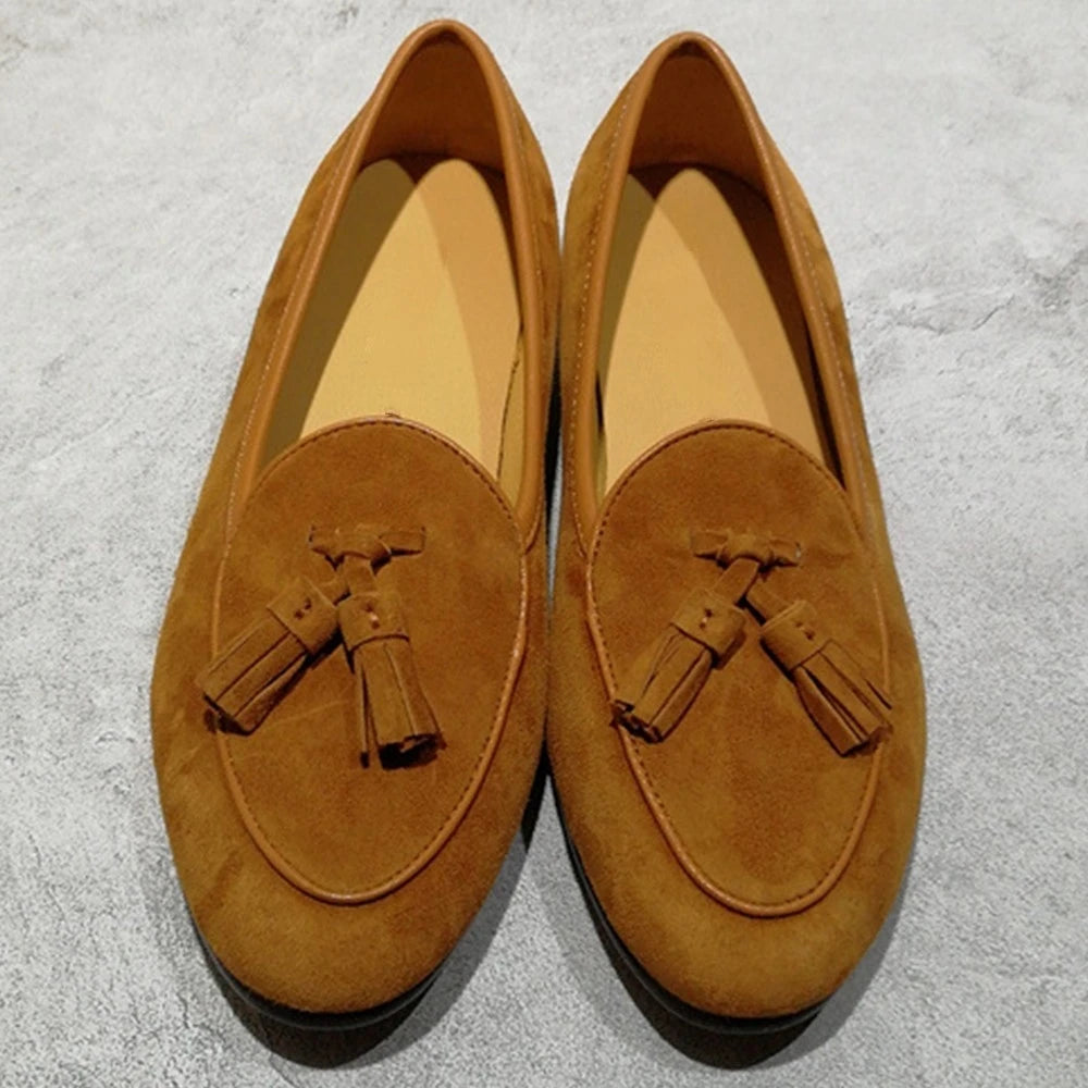 Wholesale Women's Loafer Shoes Casual Comfort Flat Leather Shoes for Women Ladies Tassel