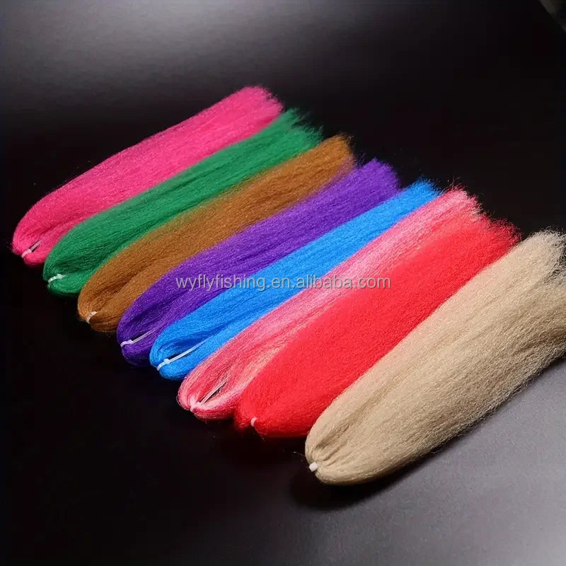 16 Color 50cm Fly Tying Material Synthetic Fibers Hairs EP Silk Fiber for Baitfish Minnow Stream Fishing Lure Flies