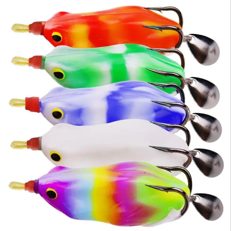 WEIHE 15G 6cm Soft Simulation Frog Shaped Lifelike Fishing Lure Artificial Bait with Double Hooks Fishing Tackle Tool