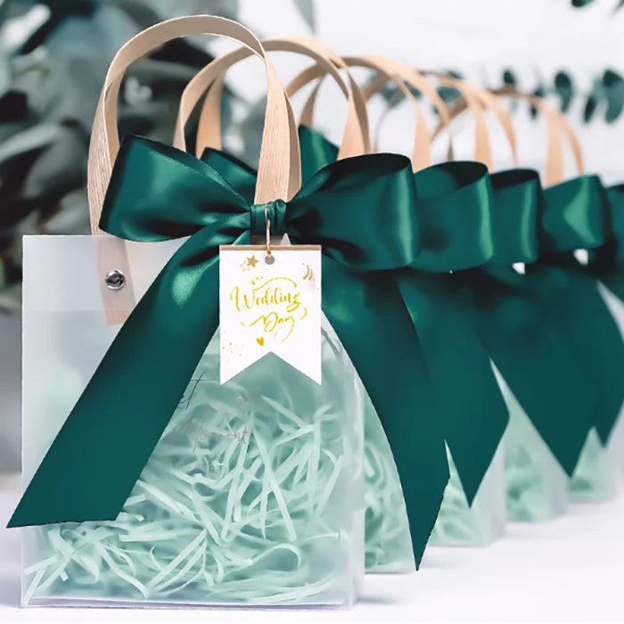 Clear Gift Tote Bag Packaging PVC Transparent Sweets Pouch Birthday Party Christening Wedding Favors Candy Boxes Guest Souvenir