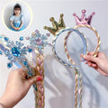 Ice Elsa and Anna Cosplay Long Braid Princess Hair Accessories Eco-friendly Girls Kids Costume Headband Hair Crown