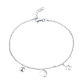925 Sterling Silver Cubic Zirconia Ball Star Shape Statement Hand Charm Bracelets Fine Jewelry for Women