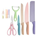 Wholesale 6-Piece Colorful Wheat Straw Kitchen Knife Set Stainless Steel with Box-Factory Low Price