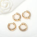 Fashion 14K Gold Plated Zircon Inlaid Women's Hoop Earrings Diy Jewelry Earring Looped Ear Buckles