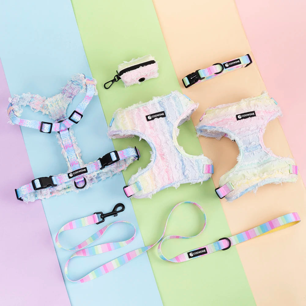 No Pull Dog Harness Pet Adjustable Harness Custom Design Logo Dog Collar and Leash Set Luxury Dog Harness Set
