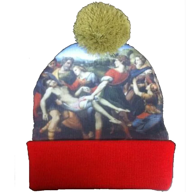 Custom Pattern Design Sublimation Beanie With All Over Print Beanie Winter Hat