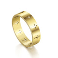 Hollow Cross Ring-Supernatural Jesus Stainless Steel Engagement Couple Rings 18K Gold Religious Anniversary Gifts for Parties
