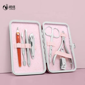 7pcs Good Quality Nail Clipper Set Manicure Set with Portable Case Pedicure Nail Care Tool Kit Scissors