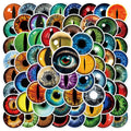 80PCS Cool 3D Simulation Aesthetic Art Multicolor Realistic Eyes Sticker
