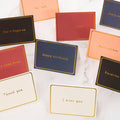 Custom Black Gold Art Paper Note Cards Logo Foil Recycled Small Business 'Thank You' Shopping Paper Offset Packaged Carton