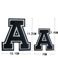 New Iron on 11.3cm/7.9cm Full Embroidery Black Letter logo  Patch for Clothes Hat Decoration