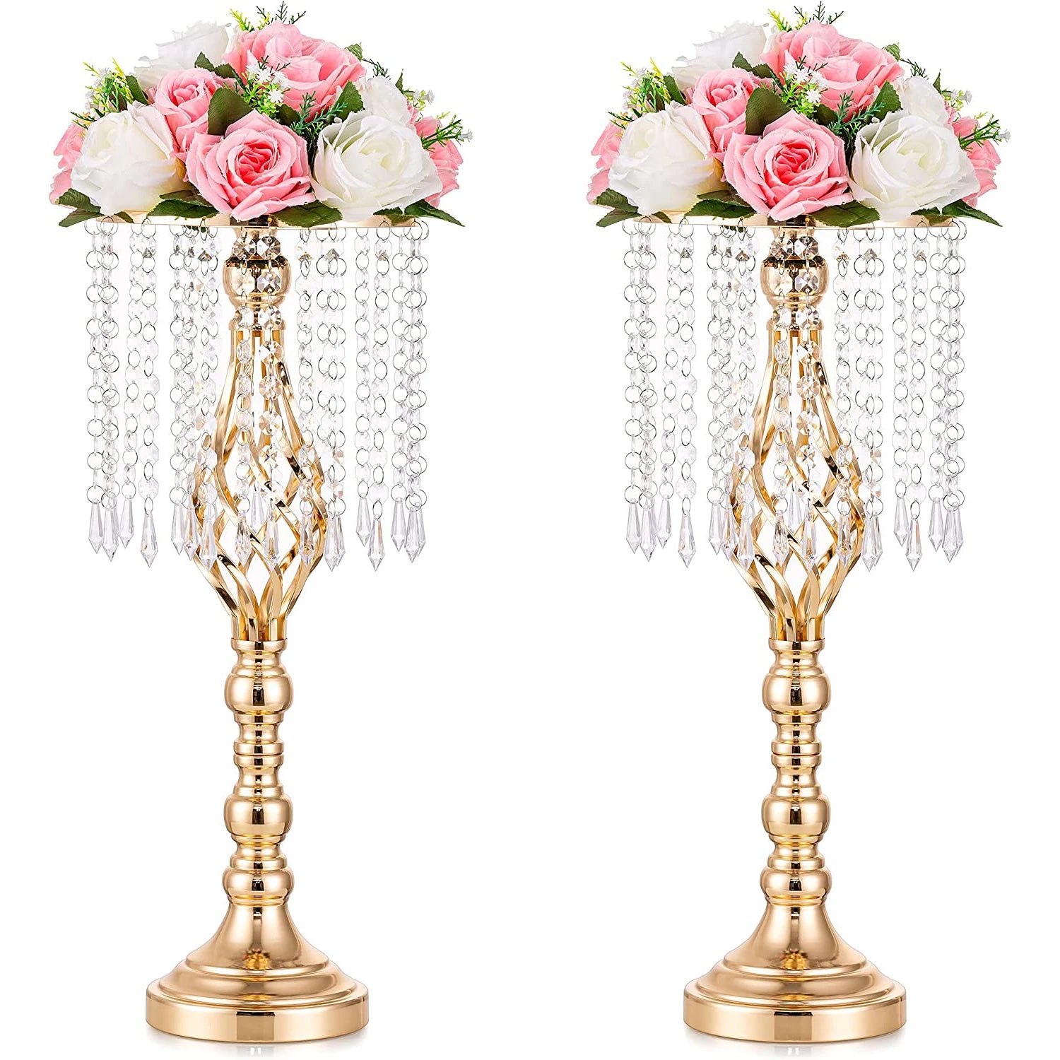 Wedding Centerpiece Table Decorations 21.7in Tall Flower Vase Wedding Metal Flower Stand for Event Birthday Home Decoration