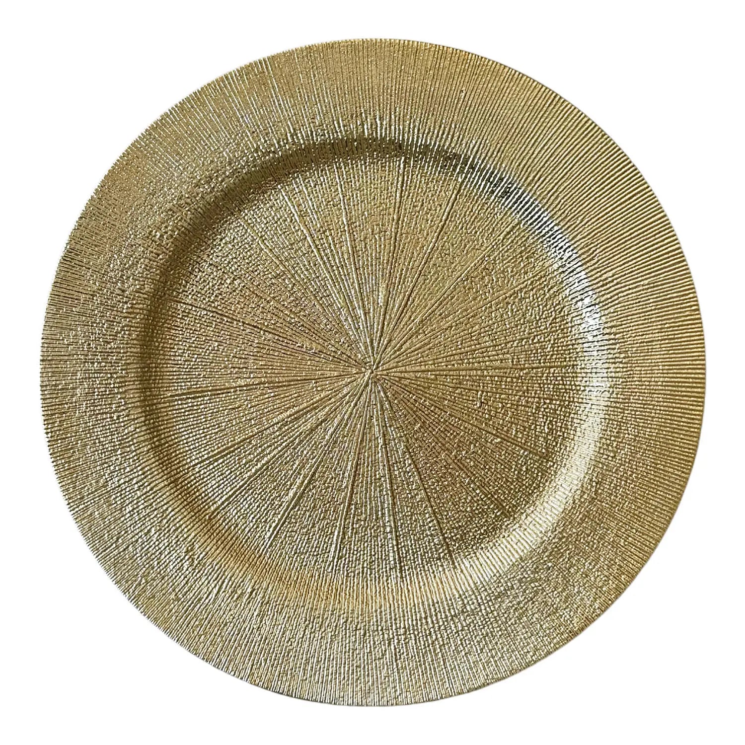 13 Inch American Plastic Plate Wedding Hotel Banquet Light Luxury Round Striped Western Food Platecharger Plate
