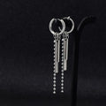 POENNIS Trend Long Pendant Hoop Earrings Simple Punk Stainless Steel Irregular Tassel Men Earrings