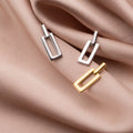 Fashion Jewelry 925 Silver Earrings 18K Gold Plated 925 Sterling Silver Rectangular Geometric Stud Earrings Jewelry for Women