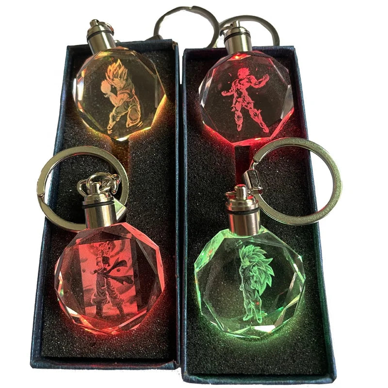Customize LED 3D Dragon Cartoon Ball Keyring Anime Keychain for Accessories