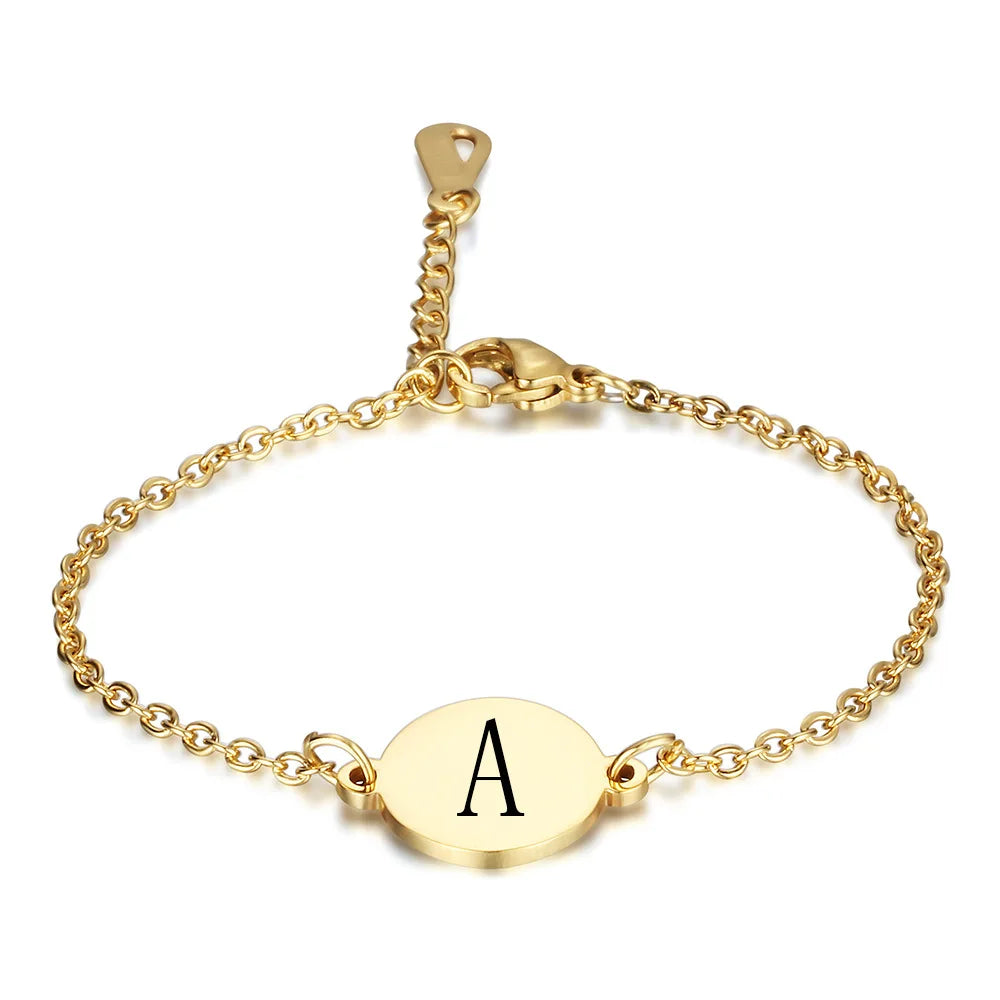 Stainless Steel Jewelry Can Be Personal Engrave Bracelet Cheap Price Accept Small Order 26 Letters Fashionable Bracelets