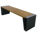 Outdoor Park Hardwood Backless Bench Seat Outside Street Public Garden Patio Three Seater Wooden Seating Bench Without Back