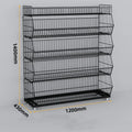 Stationery Shop Stackable Display Racks Wire Mesh Storage Basket Fruit Vegetable Metal Supermarket Shelving
