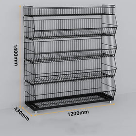Stationery Shop Stackable Display Racks Wire Mesh Storage Basket Fruit Vegetable Metal Supermarket Shelving