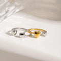 New Arrival Trend 18K Gold Plated Chunky Ring Love Heart Open Rings Stainless Steel Fashion Jewelry Rings