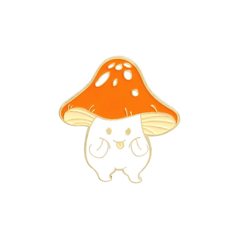 Gift Souvenir Cute Cartoon Mushrooms Aesthetic Brooch for Women Manufacturers Badge Gold Metal Casting Hard Enamel Pin