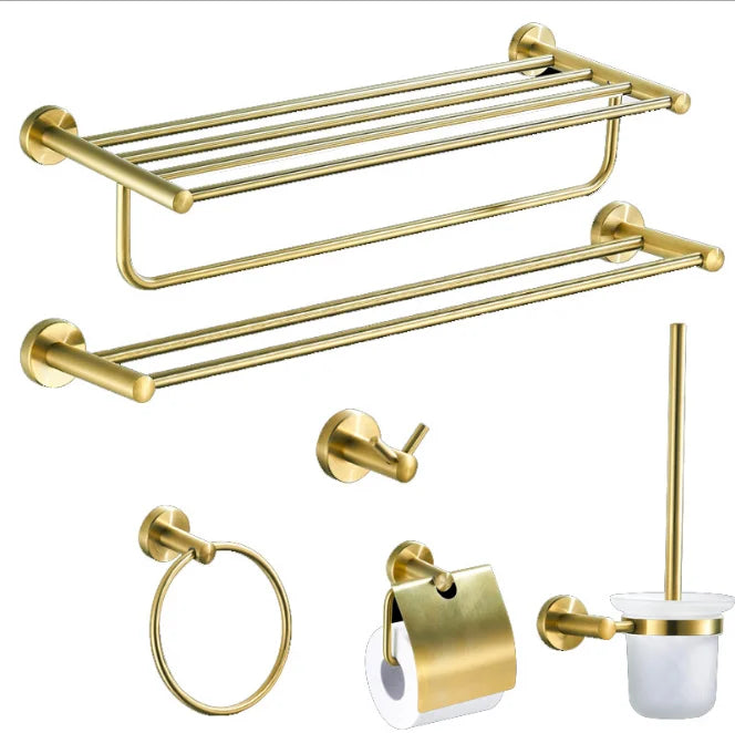 Brushed Gold Bathroom Accessories Set Bathroom Hardware Set Bath Towel Bar Set