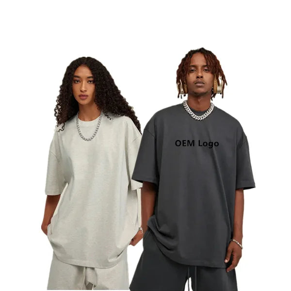 Wholesale Unisex Solid Color Custom Printed Logo Cotton Short Sleeve Tee Shirt Blank Women Men's Heavy Cotton T Shirt T-shirts
