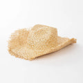 2025 New Arrival Fashion Women's Frayed Edge Cowboy Hat Natural Sisal Straw Beach Sun Hat Outdoor-Appropriate Made Natural Grass