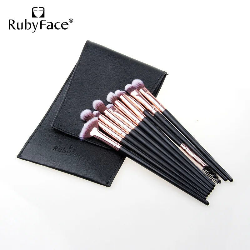 Factory Price 10pcs Eye Luxury Vegan Make up Brushes Set With Bag Cosmetic Makeup Brushes Black Makeup Brush Kits