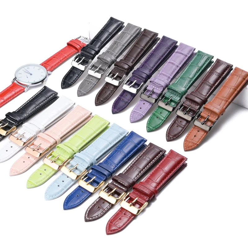 Best Seller Genuine Leather Watch Strap alligator Grain Calfskin Watch Band Quick Release Wrist Loop 16 18 20 22 24 28mm