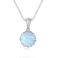 Wholesale Fine Jewelry Trendy Opal Gemstones Pendant Sterling Silver 925 Carved Silver Designer Necklace Pendant for Women