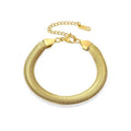 2022 Fashion New Stainless Steel 14K Gold Light Luxury Simple Flat Snake Bone Chain Bracelet Jewelry Wholesale
