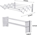 Compact Sleek Design X-Type Retractable Wall Mounted Drying Rack 5 Poles Stainless Steel Hanger for Bathroom or Laundry Room
