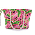 Wholesale Summer New Arrivals Custom Logo Watermelon Seashells Canvas Tote Bag for Women Fashionable Lady's Beach Bag for Winter