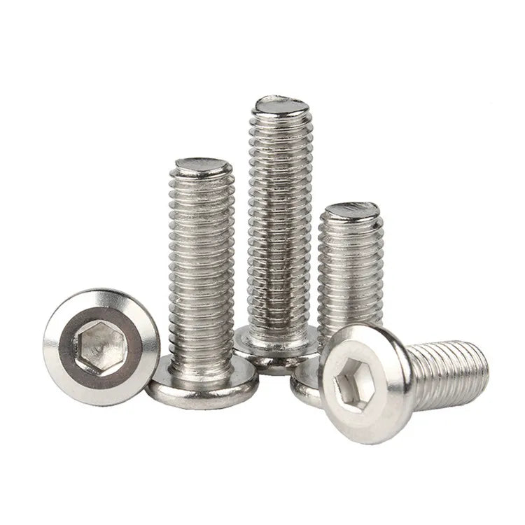 304 Stainless Steel Flat Head Chamfered Hex Socket Nuts M4 M5 M6 M8 Screw Nut Accessories for Furniture Bed Metric Measurement