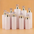 High-end PET Round Toner Bottle with Diamond Lid Cosmetic Lotion Bottle for Skin Care Serum & Shampoo 100ml-500ml Capacities