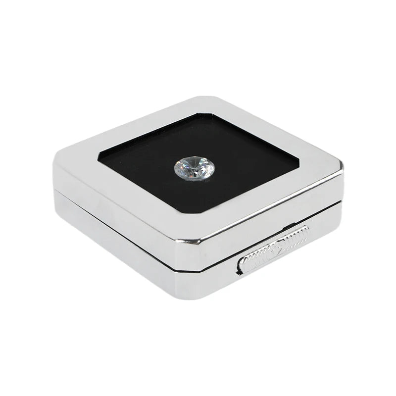 DK21664 Wholesale Price Top Quality GemTrue Brand Metal Gem Display Box With Reversible Black and White Cushion